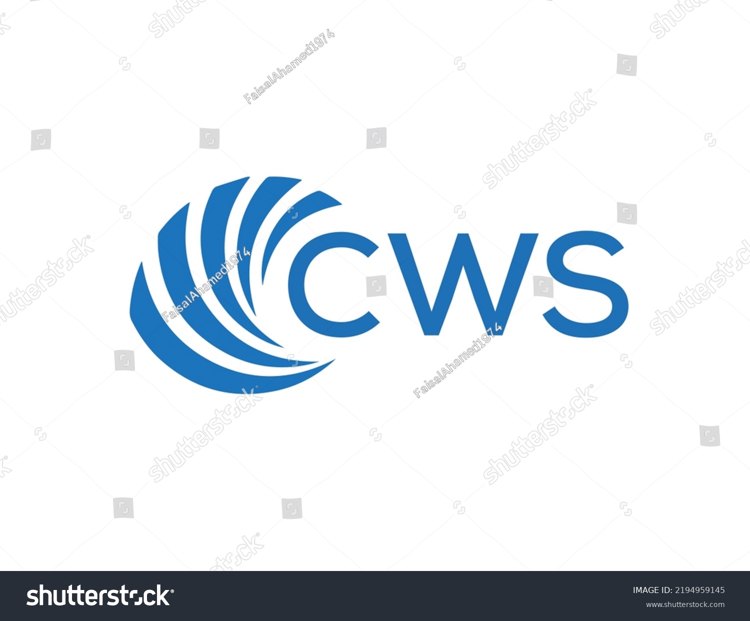 Cws Letter Logo Design On White Stock Vector (royalty Free) 2194959145 