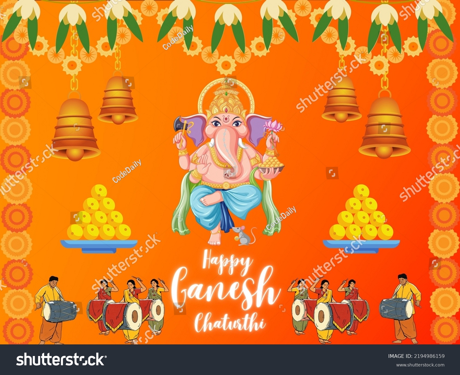 Happy Ganesh Chaturthi Poster Ganesh Chaturthi Stock Illustration 2194986159 Shutterstock 9465
