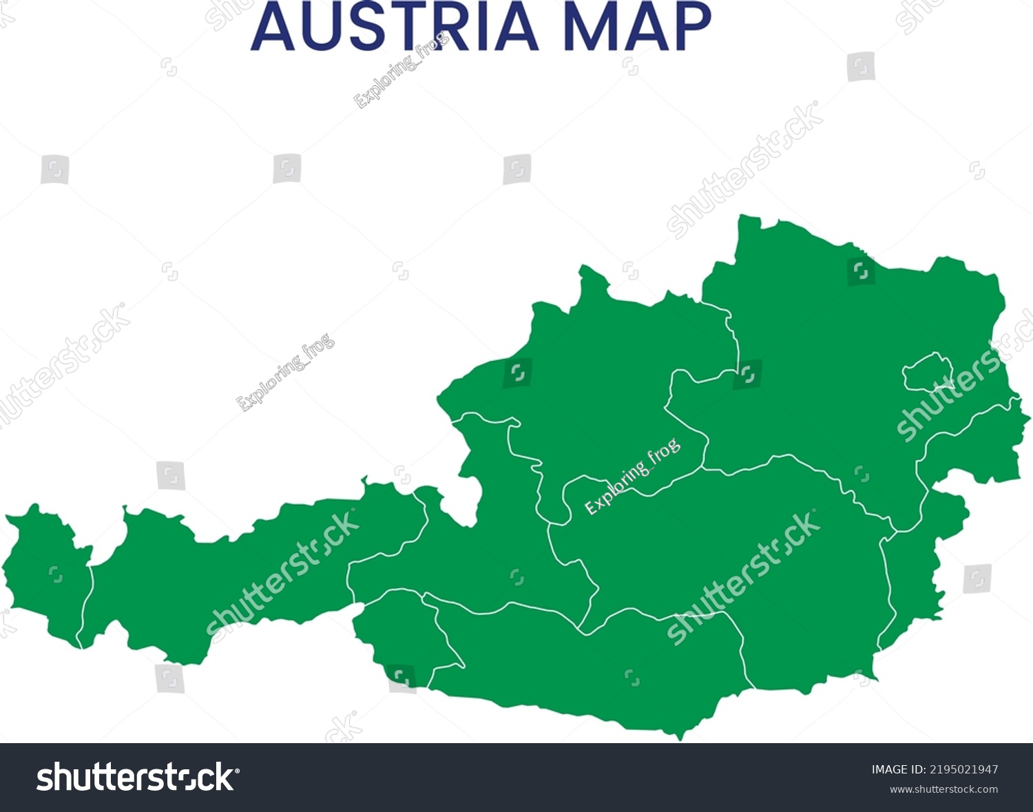 High Detailed Map Austria Outline Map Stock Vector (Royalty Free ...