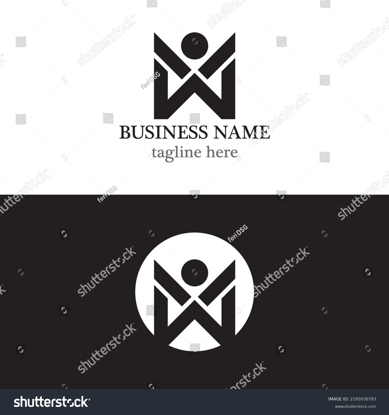 People Logo Letter W Vector Icon Stock Vector (royalty Free) 2195030783 