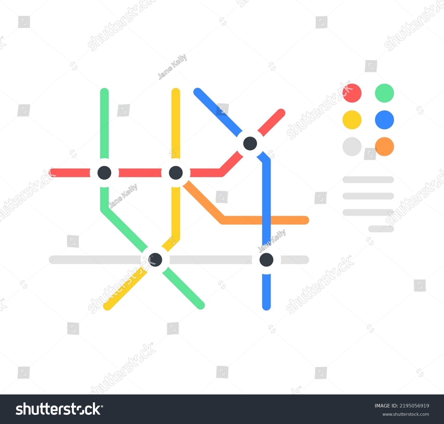 Subway Map Underground Route Metro Plan Stock Vector (Royalty Free ...