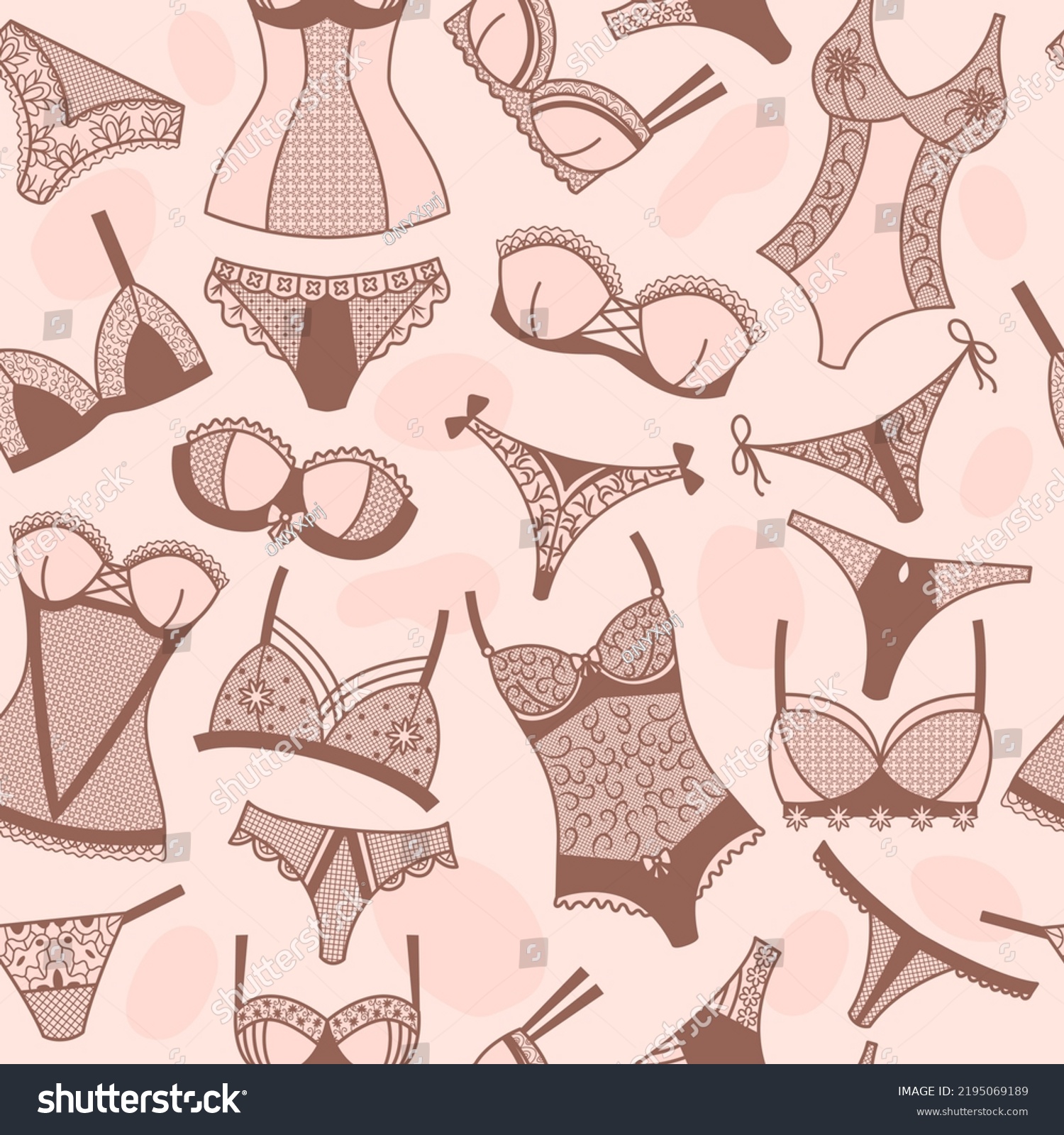 Lingerie Pattern Woman Body Clothes Seamless Stock Vector Royalty Free