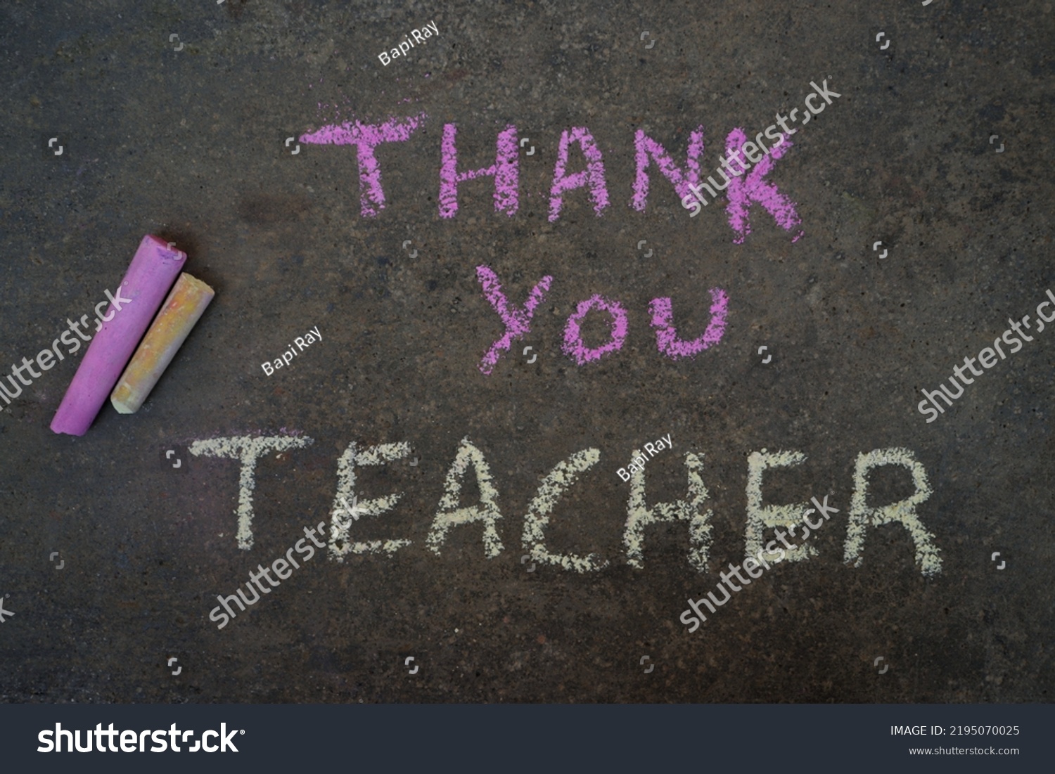 Thank You Teacher Written On Blackboard Stock Photo 2195070025 ...