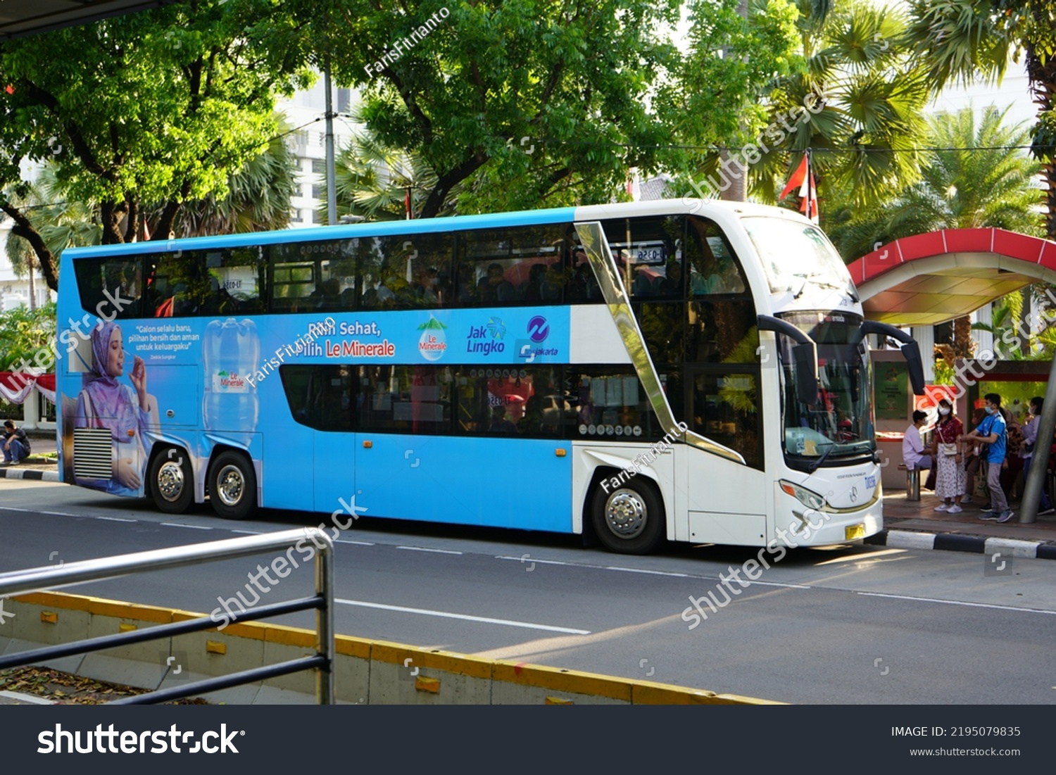 Jakarta Indonesia Blue Double Decker Bus Stock Photo 2195079835 ...