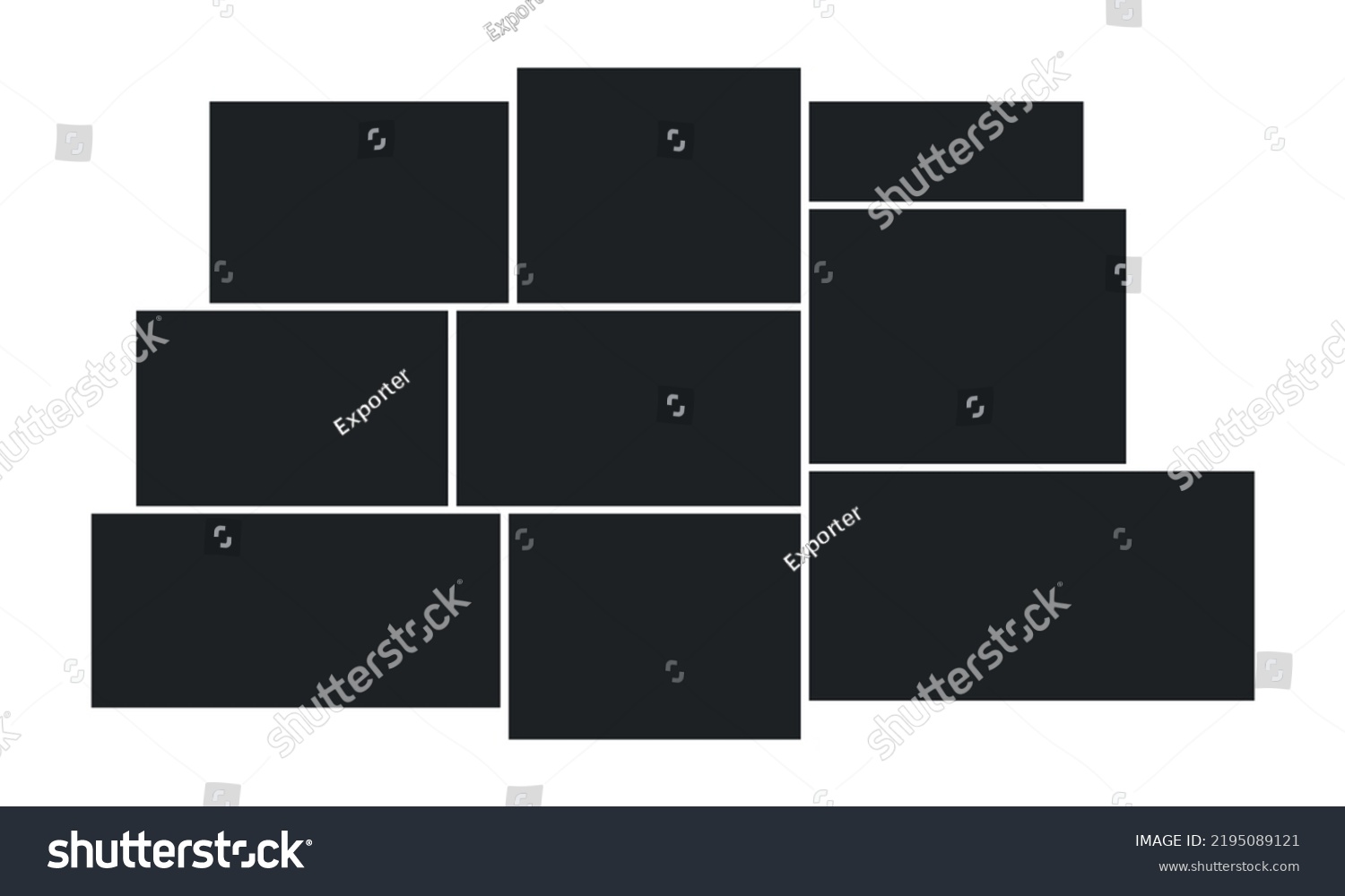 Black Blank Collage Frame Photo Photography Stock Vector (Royalty Free ...