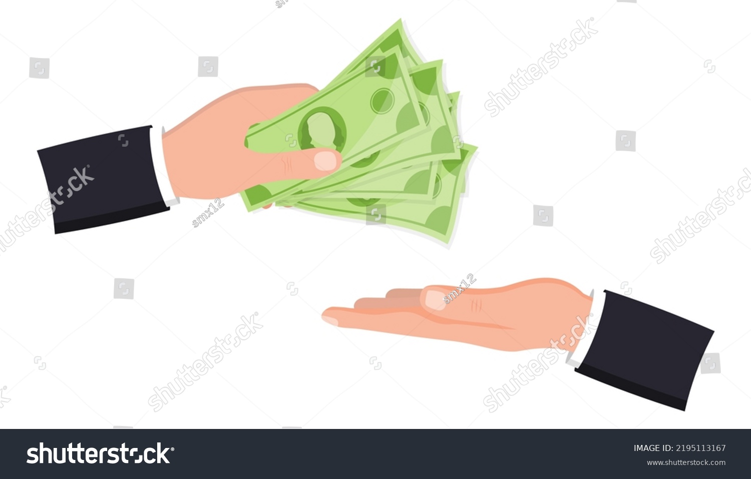 Human Hand Giving Money Other Hand Stock Vector (Royalty Free ...