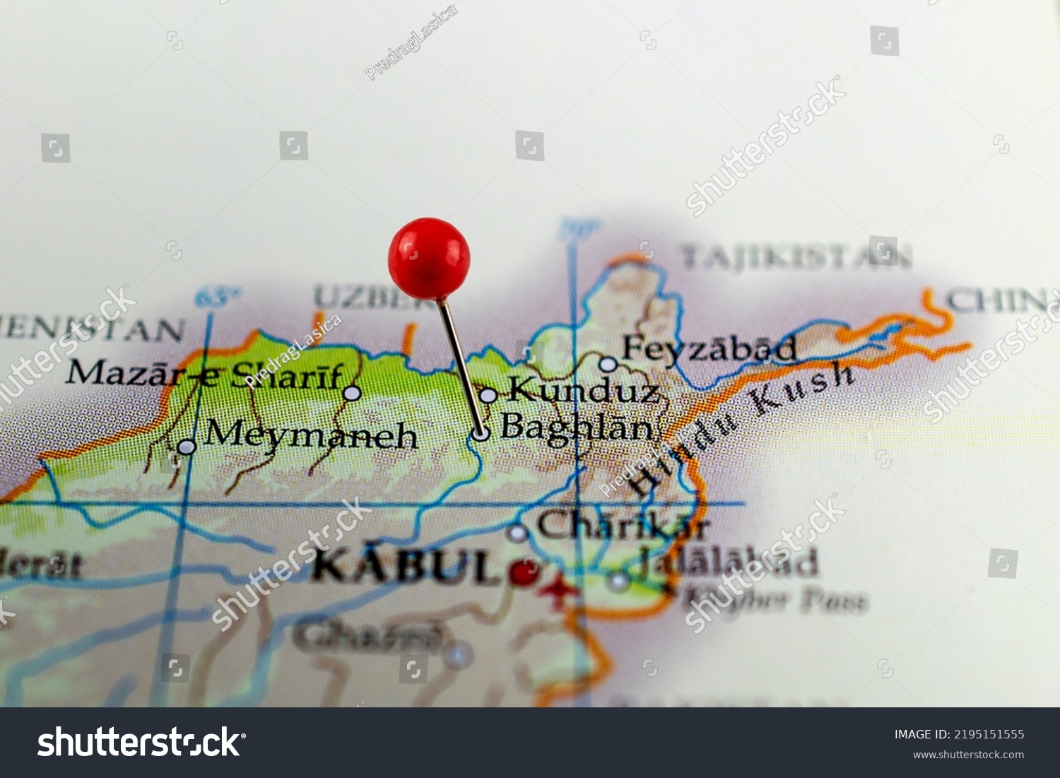Stock Photo Baghlan Map Baghlan Pinned Map With Red Pin Point Of Baghlan In Afghanistan 2195151555 