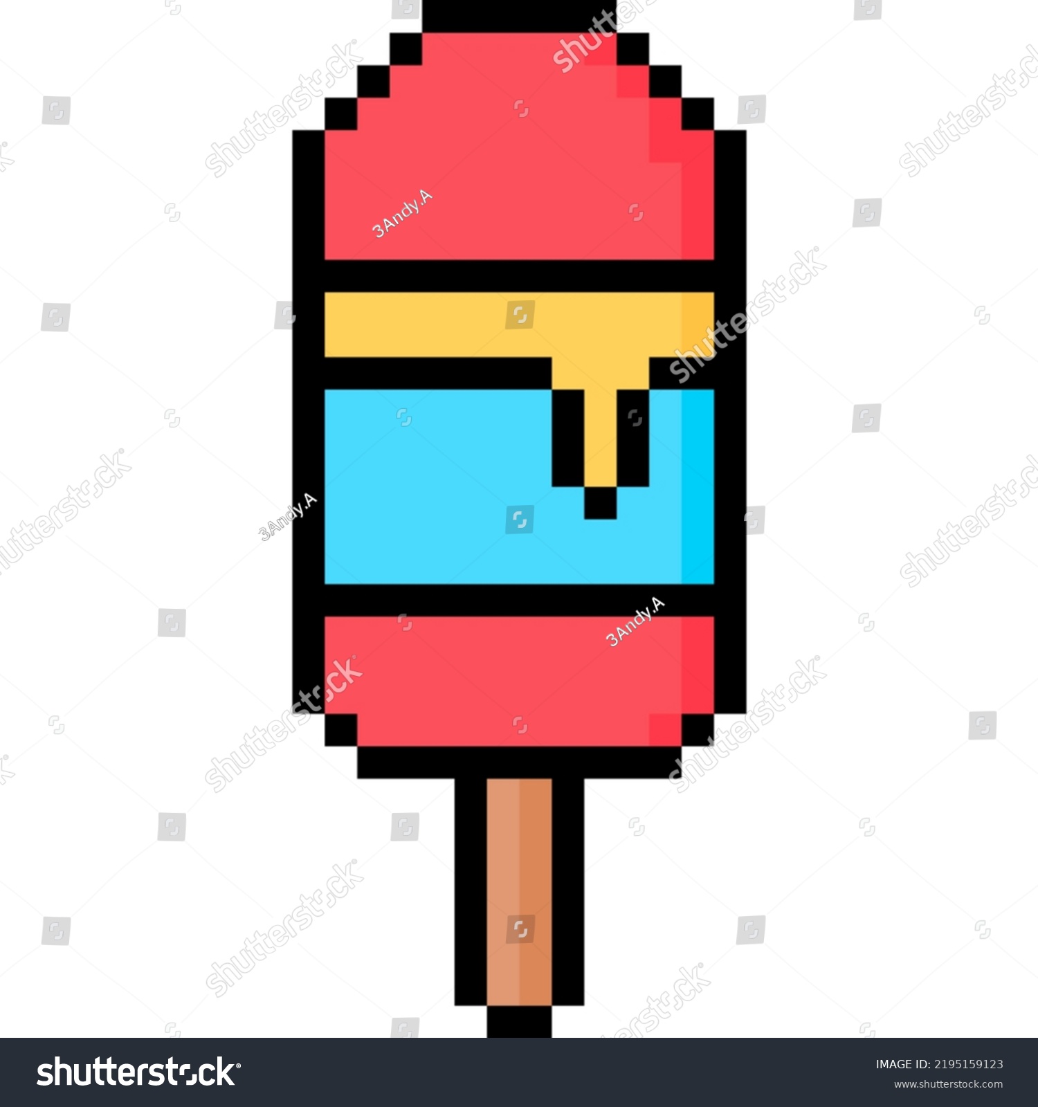 Popsicle 8bit Pixel Art Stock Illustration 2195159123 | Shutterstock