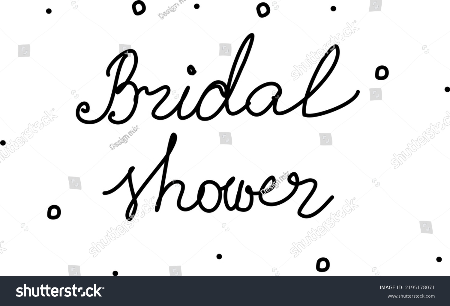 Bridal Shower Phrase Handwritten Modern Calligraphy Stock Vector 