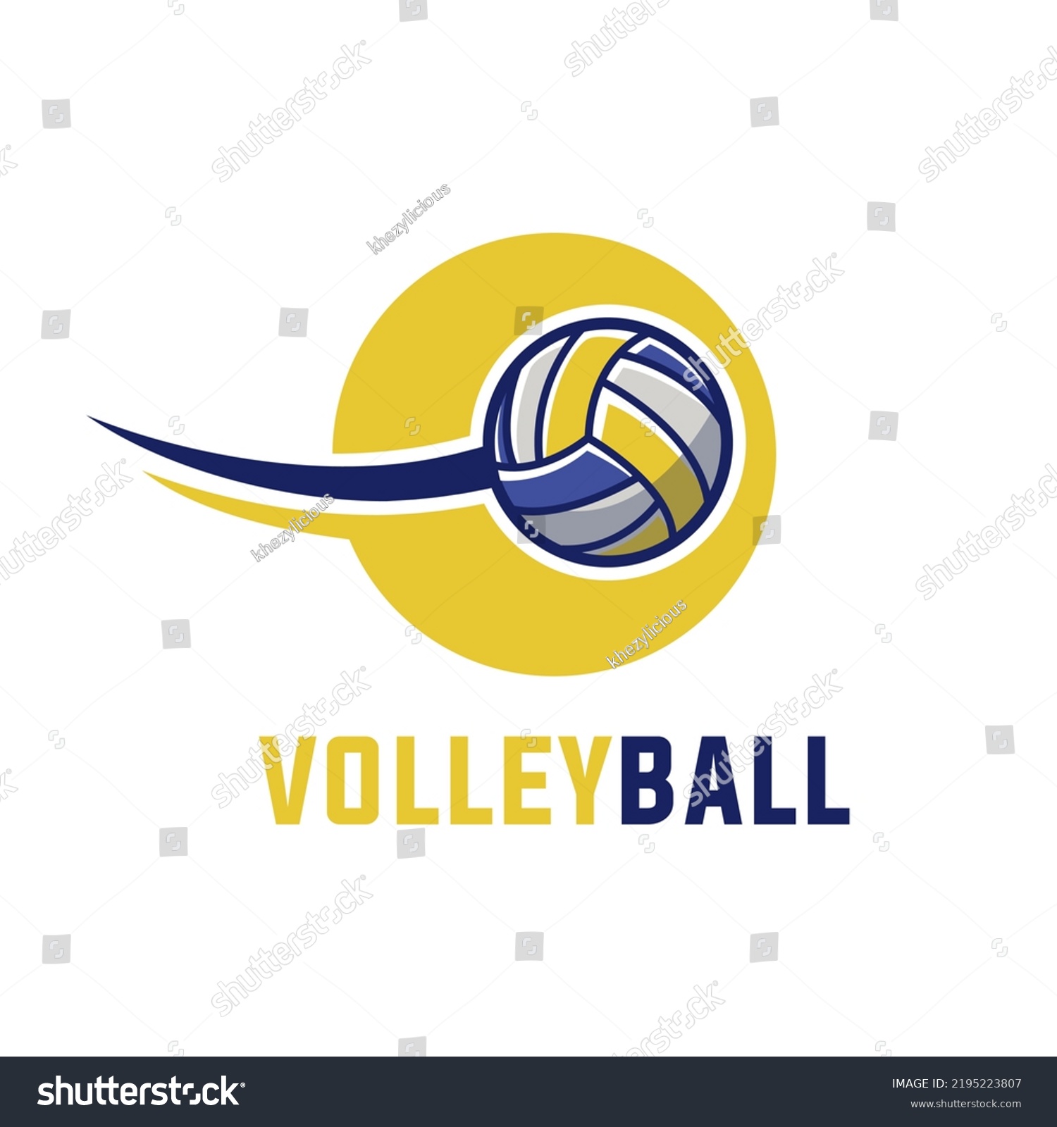 Volleyball Badge Vector Template Sport Volley Stock Vector (Royalty ...