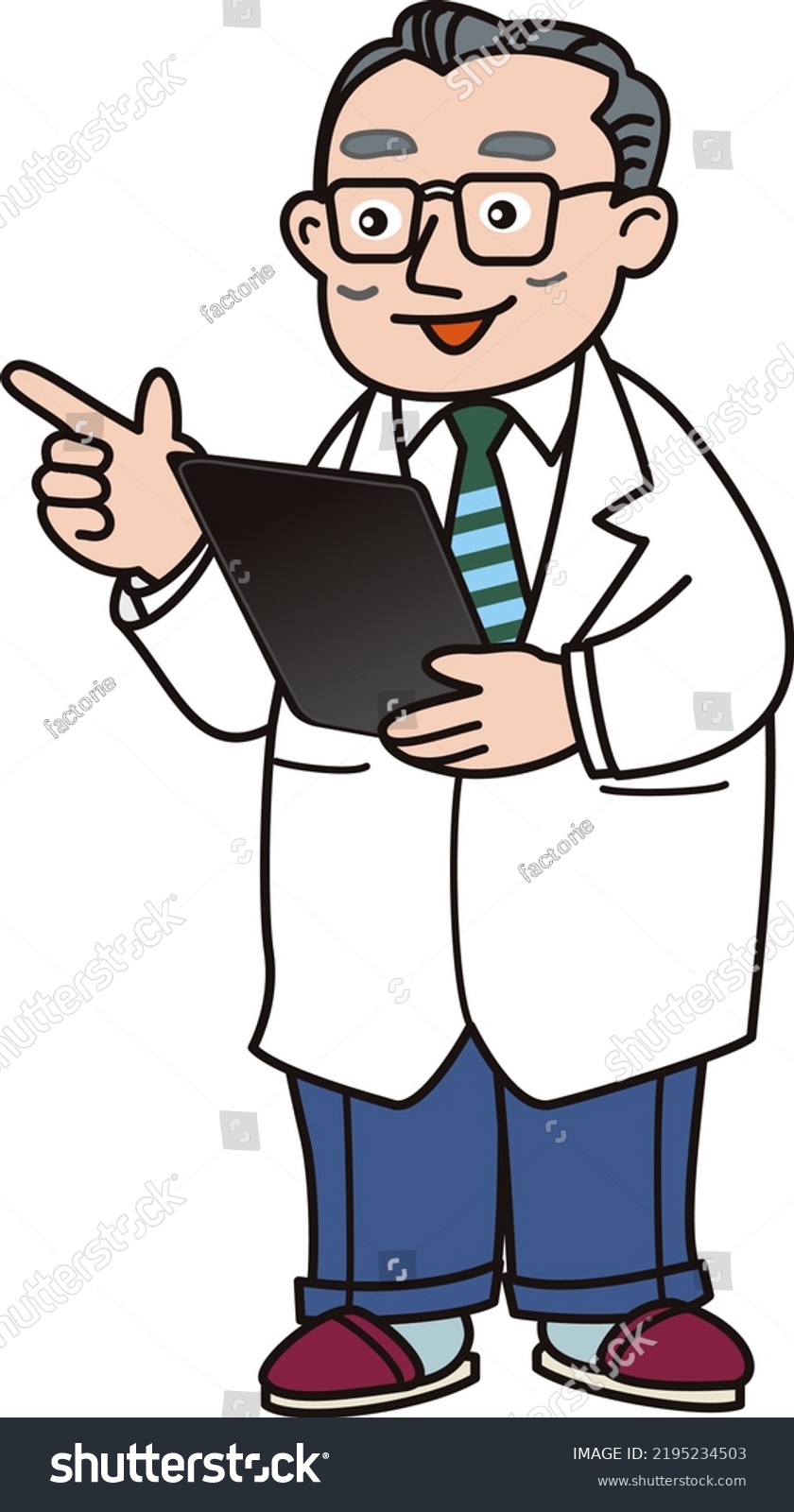 Doctor Explaining Using Tablet Chart Stock Vector (Royalty Free ...