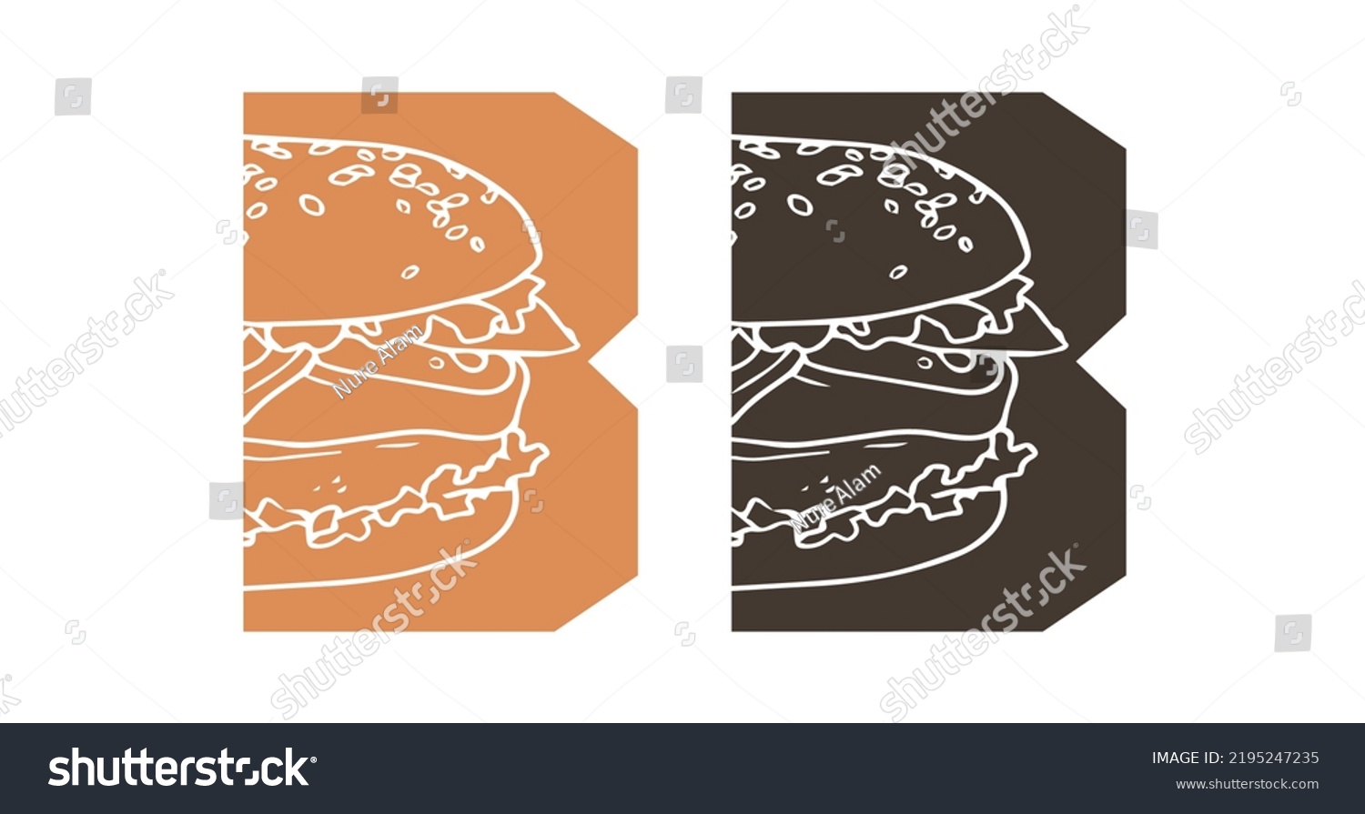 B Burger Logo Vector Icon Symbol Stock Vector (Royalty Free) 2195247235 ...