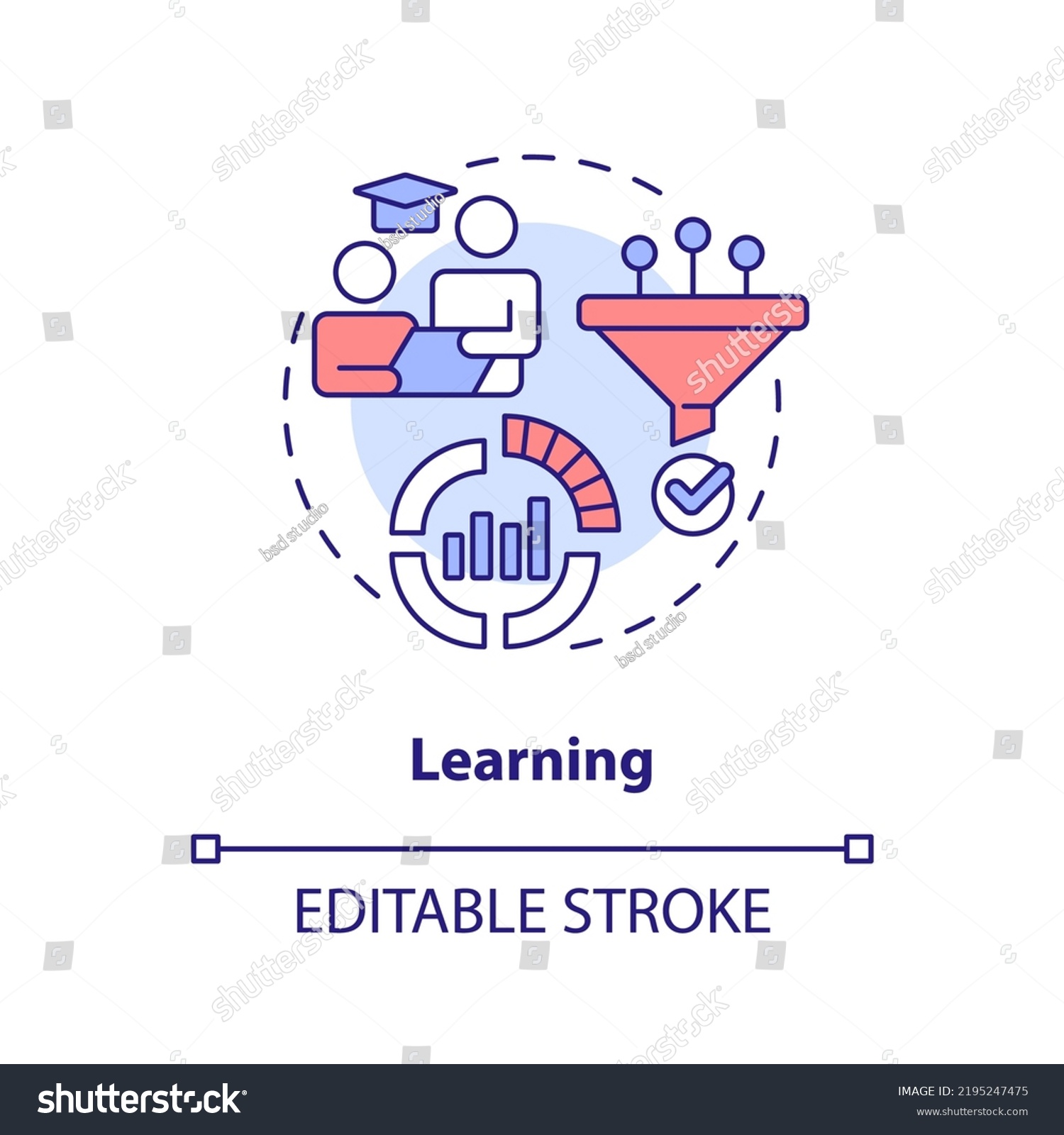 Learning Concept Icon Experience Knowledge Model Stock Vector (Royalty ...