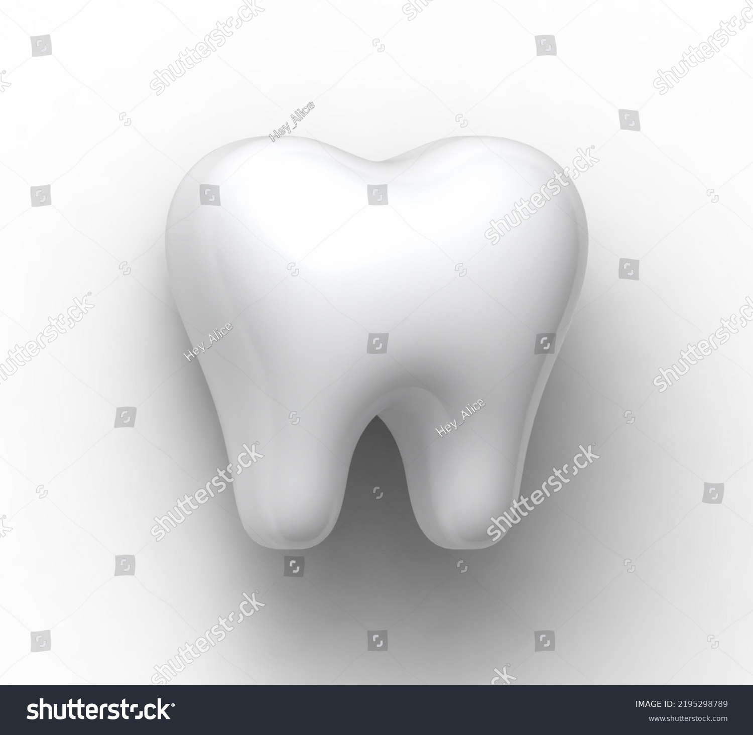 3d Pure Healthy White Molar Tooth Stock Illustration 2195298789 ...