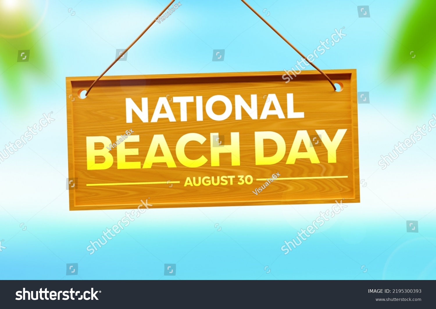 National Beach Day Background Written On Stock Illustration 2195300393