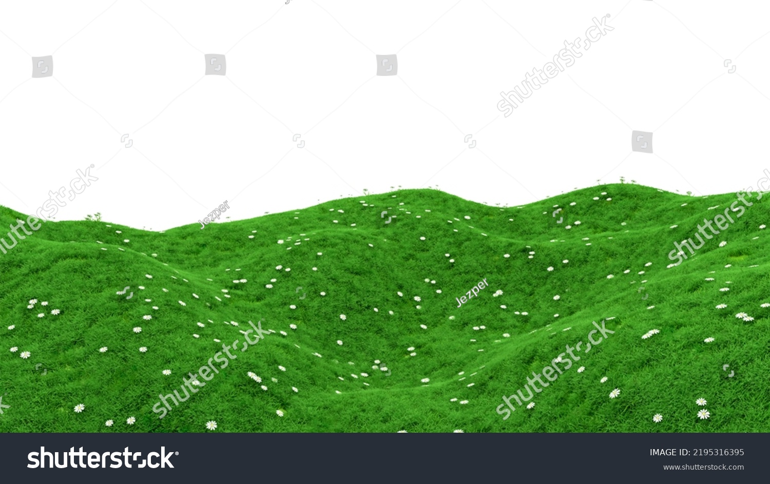 3d Rendering Green Grass Hill Isolated Stock Illustration 2195316395 ...