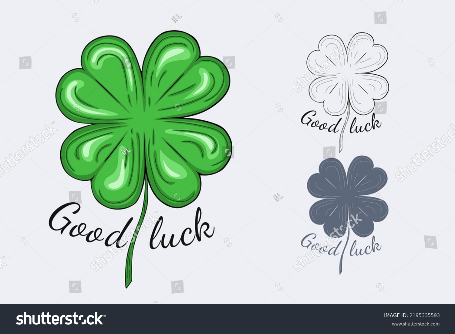 Green Clover Symbol Good Luck Success 库存矢量图 免版税 Shutterstock