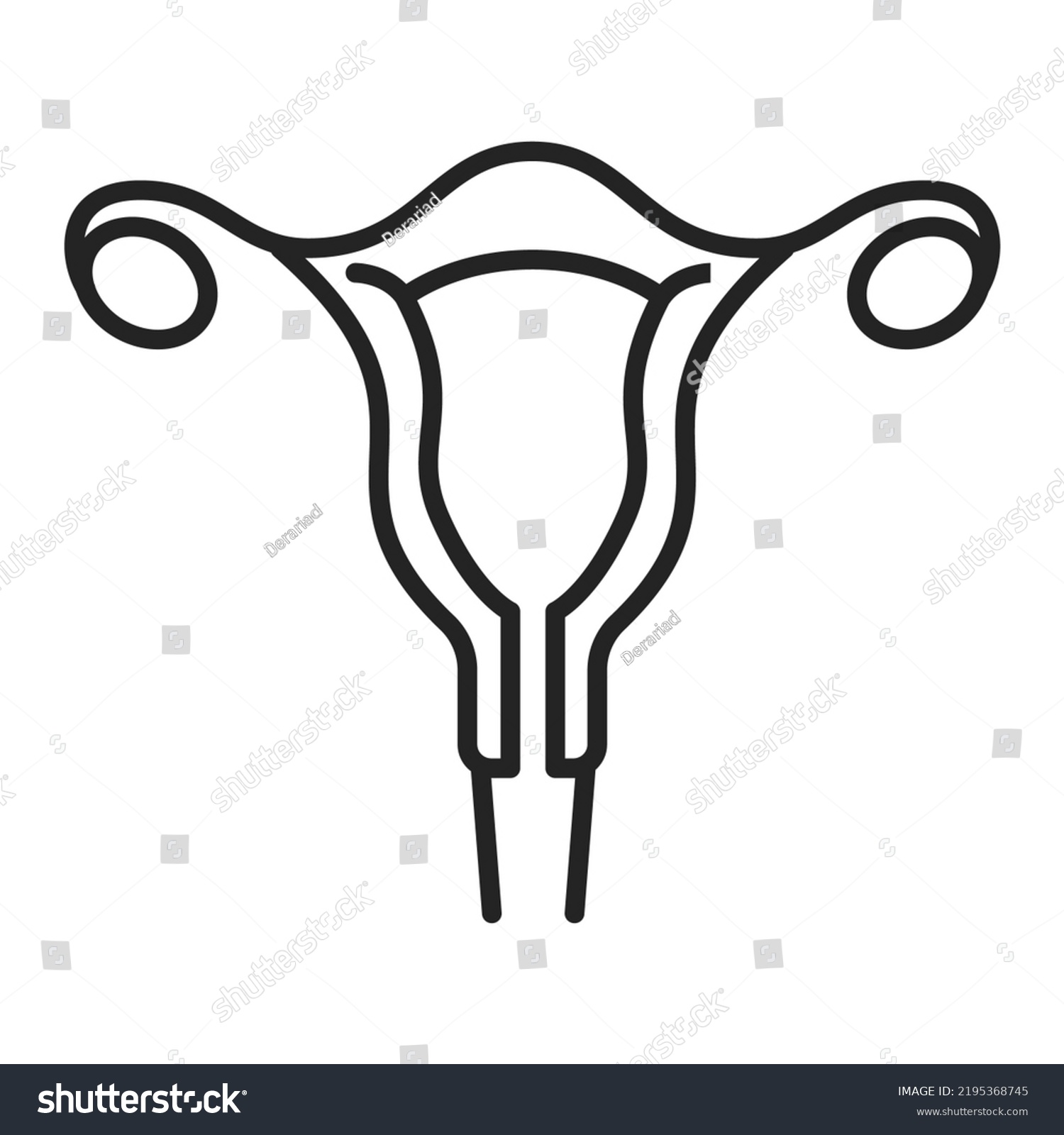 Female Uterus Icon Symbol Female Internal Stock Illustration 2195368745 ...