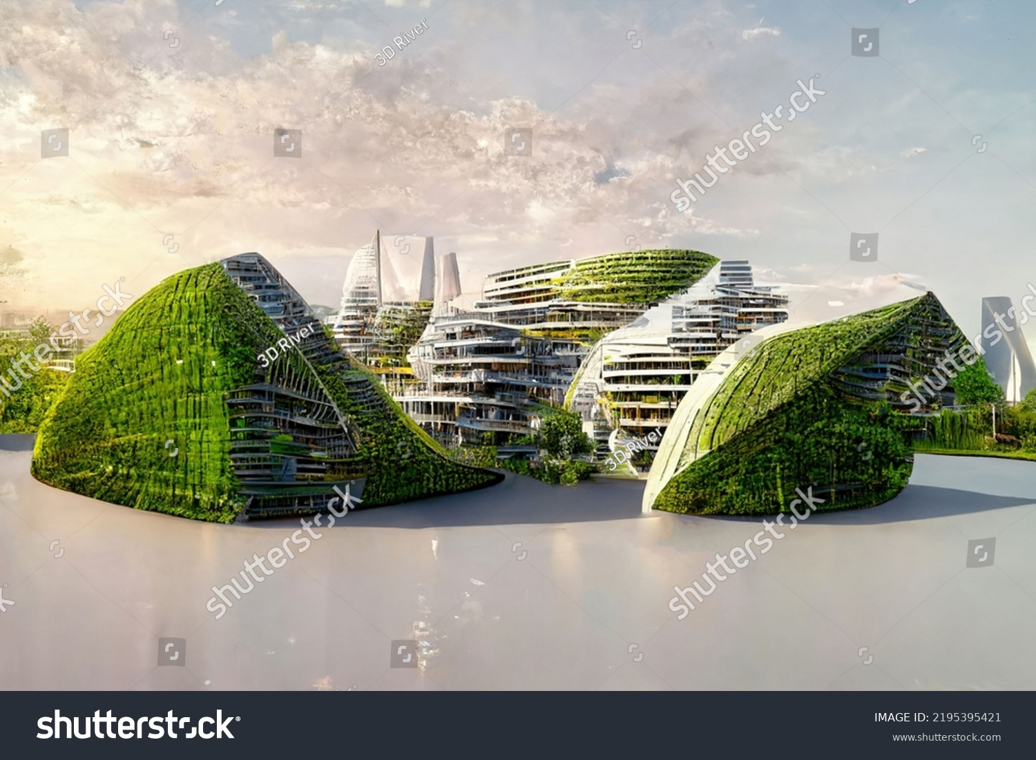 Environmental Sustainable Futuristic City 3d Rendering Stock Environmental Sustainable Futuristic City 3d Rendering Stock