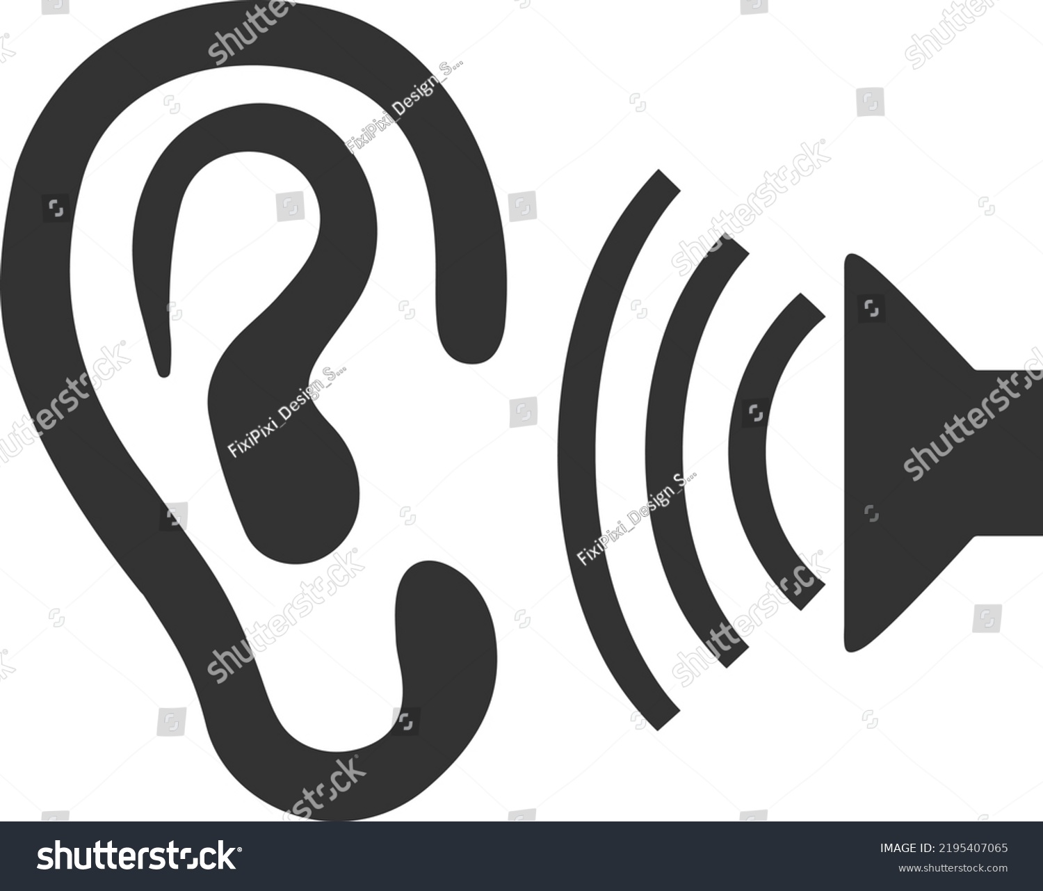 Hearing Test Icon Ear Test Icon Stock Vector (Royalty Free) 2195407065 ...