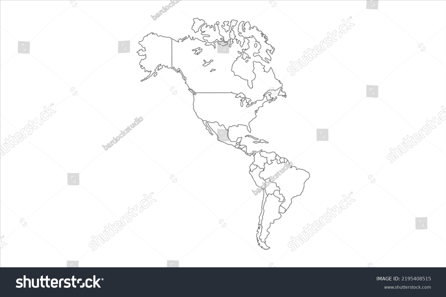 White Background America Map Line Art Stock Vector (Royalty Free ...