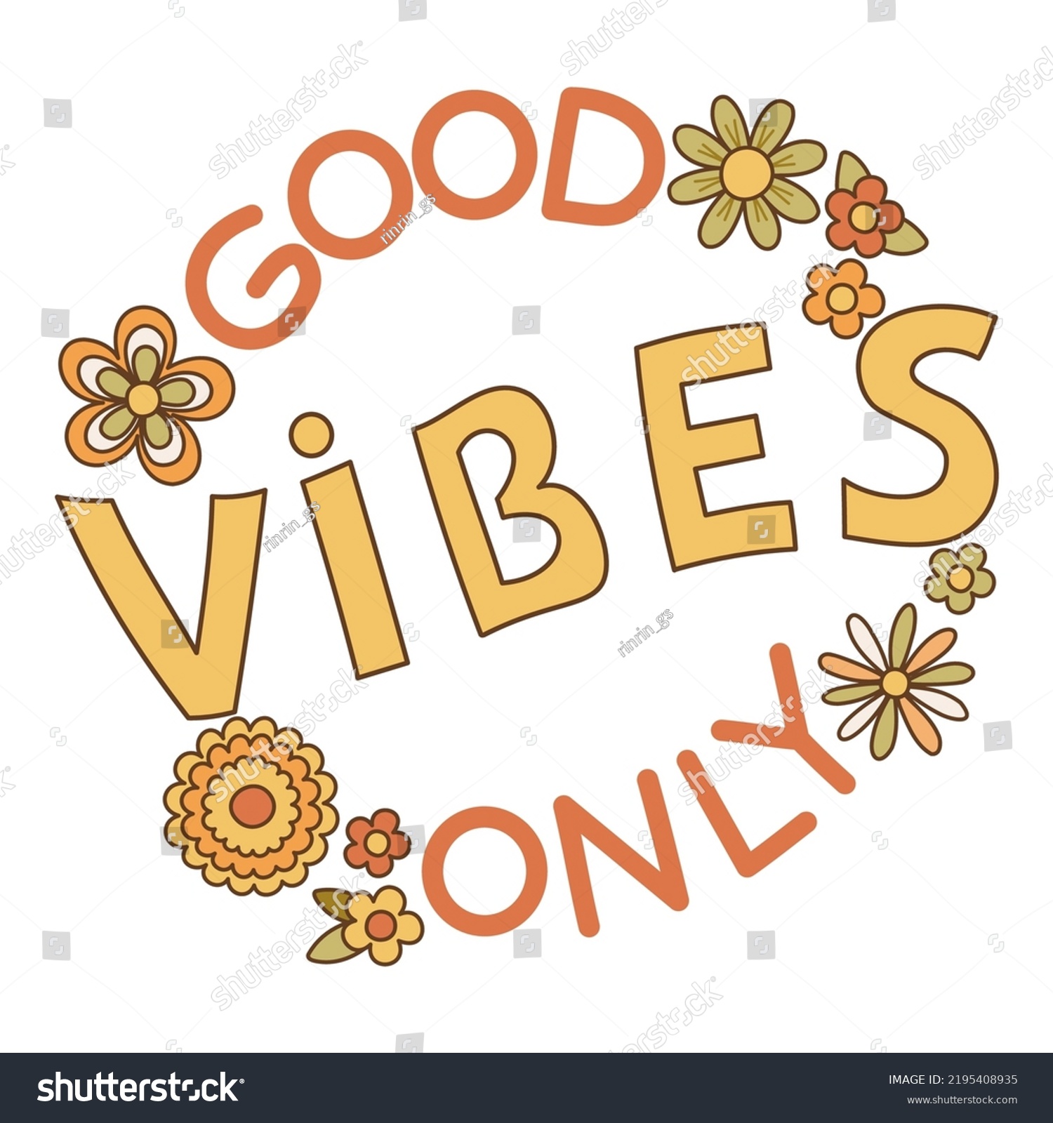 Lettering Retro 70s Hippies Psychedelic Groove Stock Vector (Royalty ...