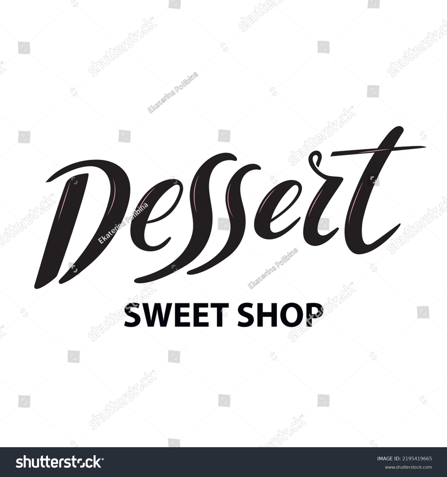 Dessert Sweet Shop Logo Vector Hand Stock Vector (Royalty Free