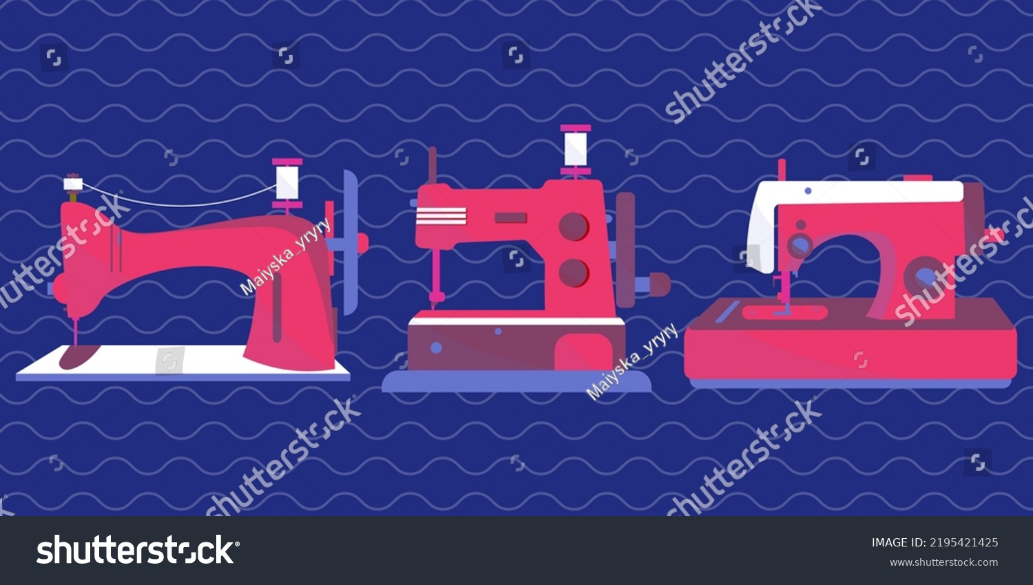 Flat Vector Illustration Sew Machine Icon Stock Vector Royalty Free 2195421425 Shutterstock 9984