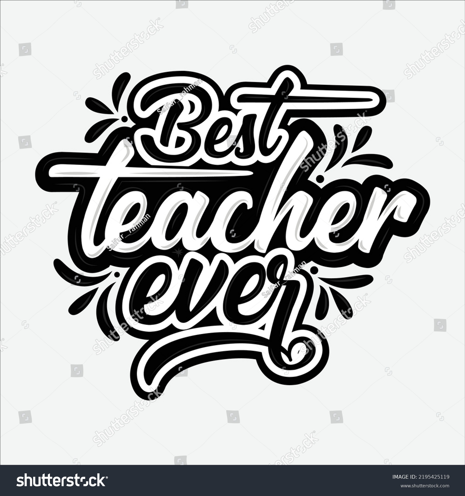 Happy Teachers Day Unique Handdrawn Typography Stock Vector (Royalty ...