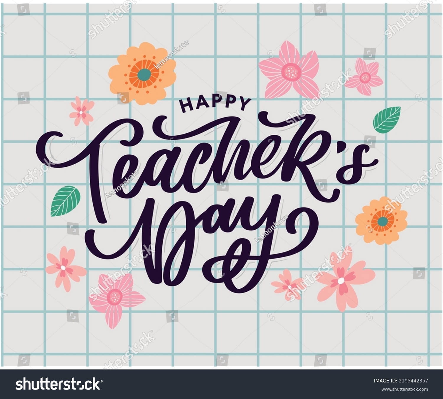 Handlettering Happy Teachers Day Vector Illustration Stock Vector ...