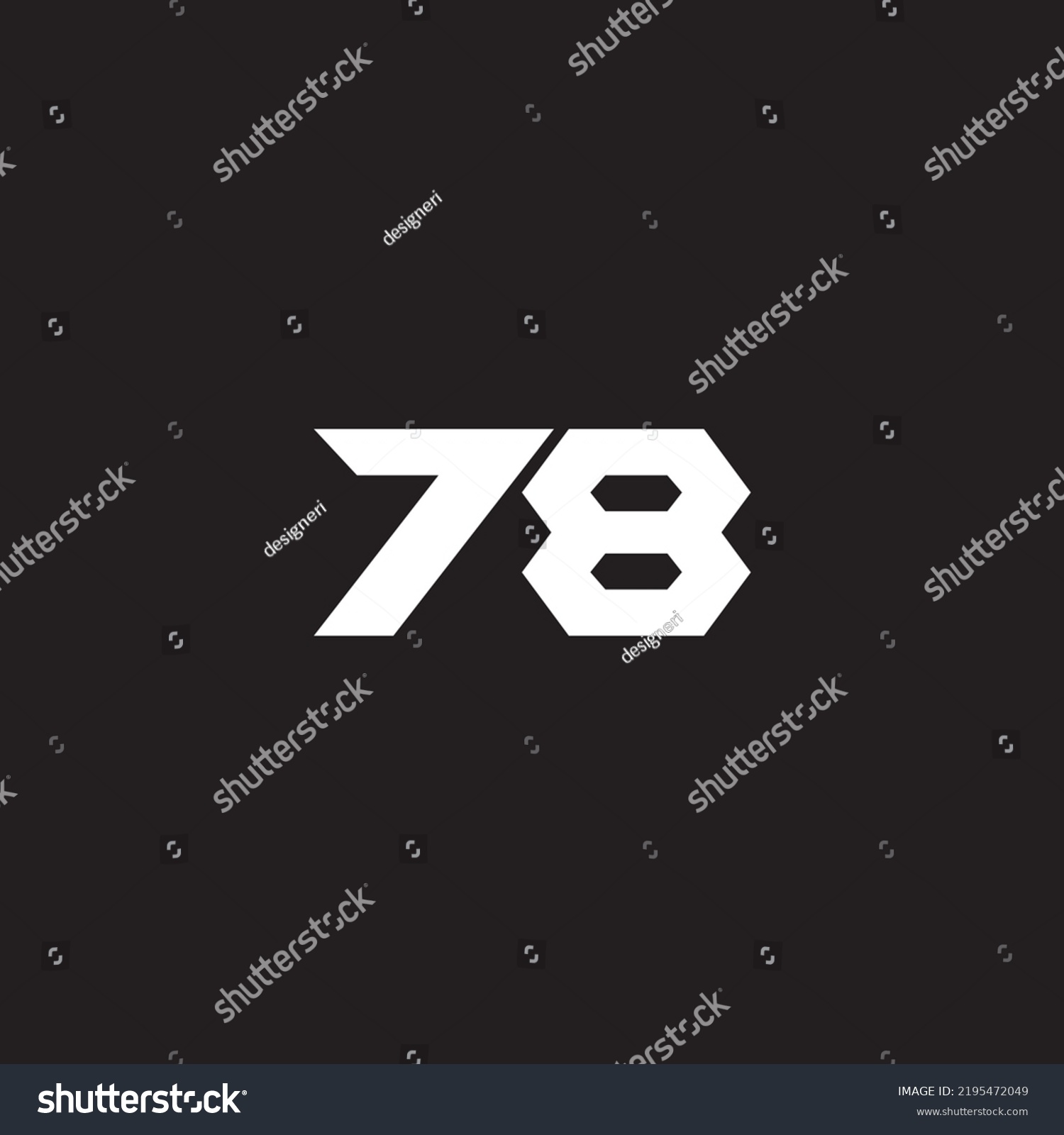 Racing Number 78 Logo Design Stock Vector (Royalty Free) 2195472049 ...