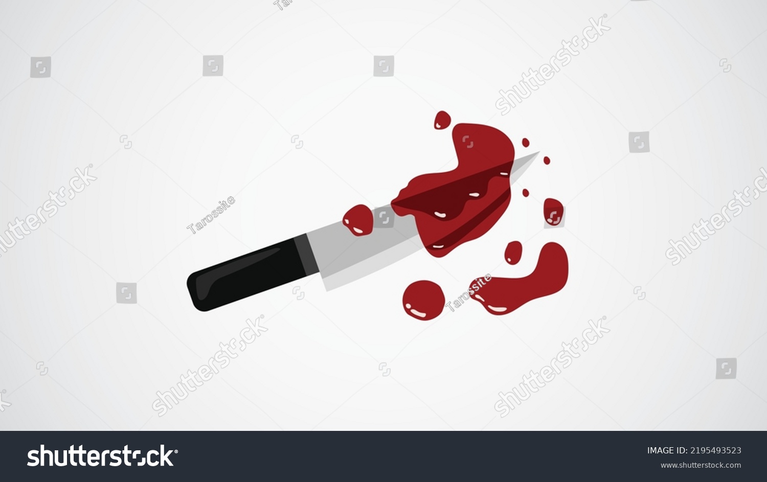 Illustration Knife Covered Blood Depict Scene Stock Vector (Royalty ...