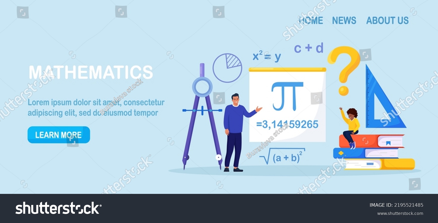 Math School Subject Pupil Studying Mathematics Stock Vector (Royalty ...