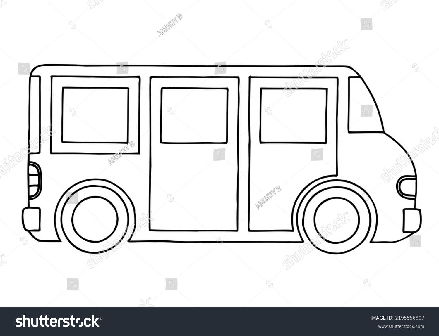 Concept Minivan Doodle Style Coloring Page Stock Vector (Royalty Free ...