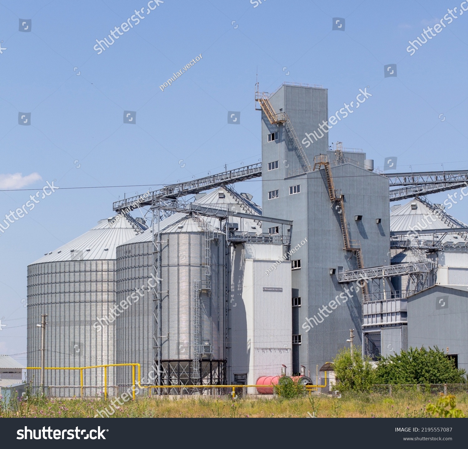 Agricultural Silos Storage Drying Storage Crop Stock Photo 2195557087 ...