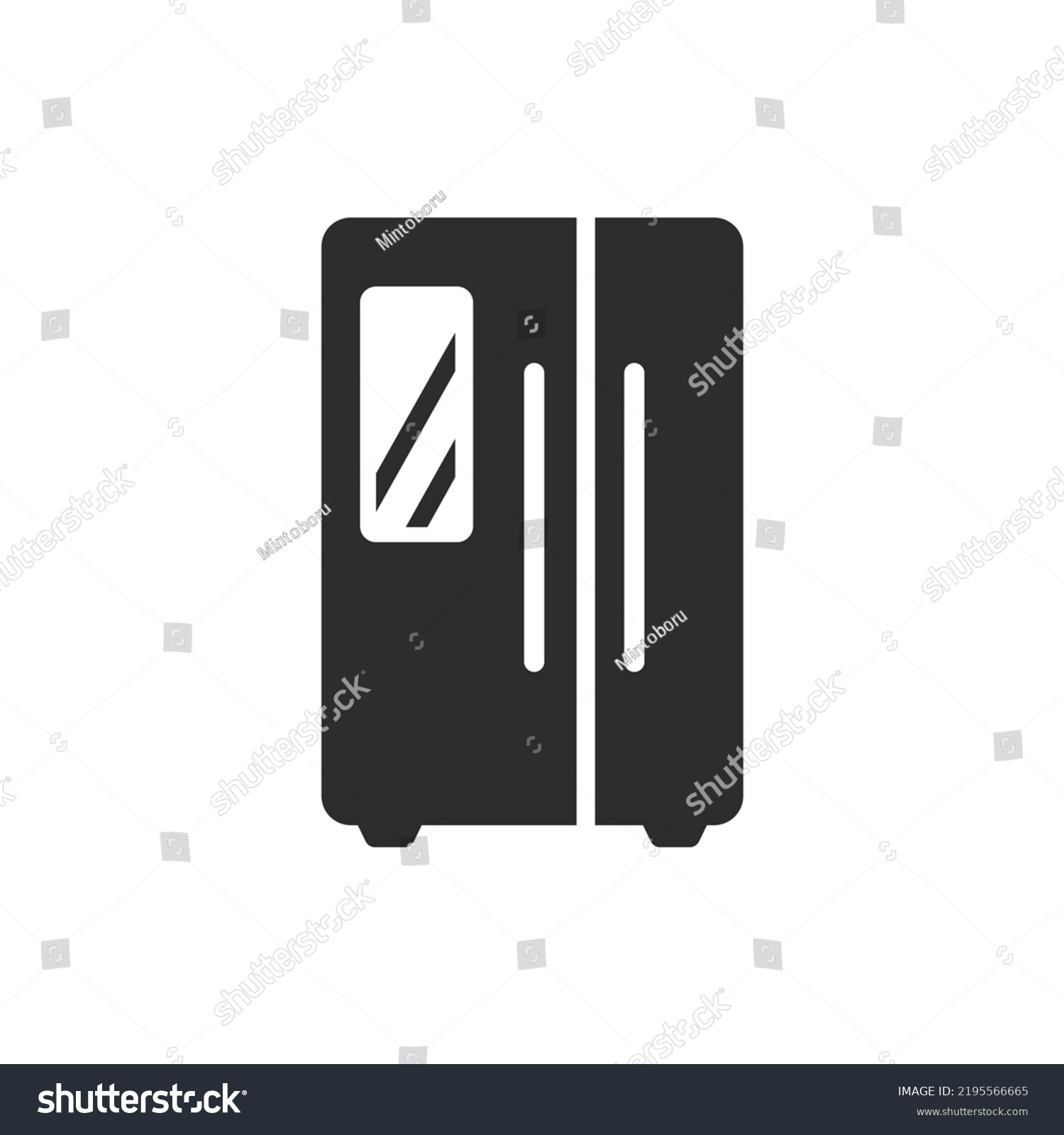 Refrigerator Icon Monochrome Black White Symbol Stock Vector (Royalty ...