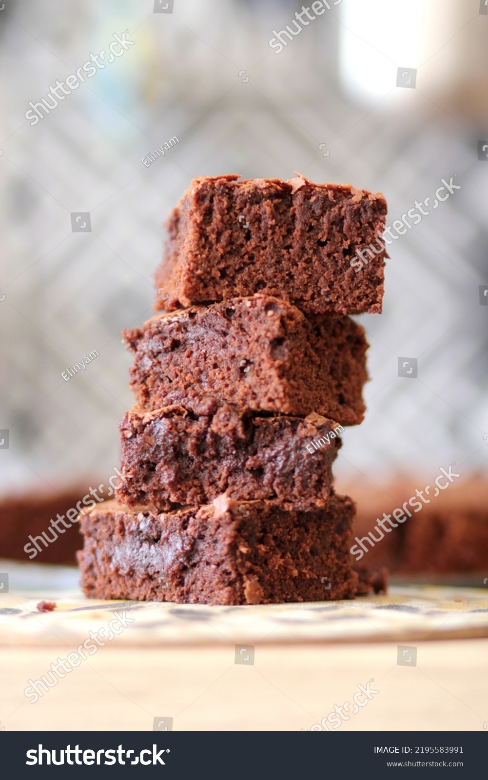 Stacked Chocolate Brownie Cakes Gooey Stock Photo 2195583991 | Shutterstock