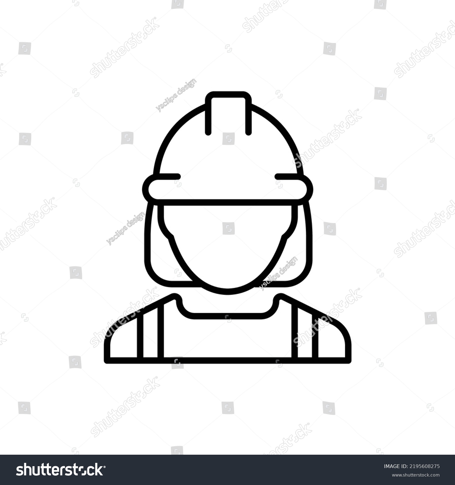 Female Construction Worker Icon Labor Builder Stock Vector (Royalty ...