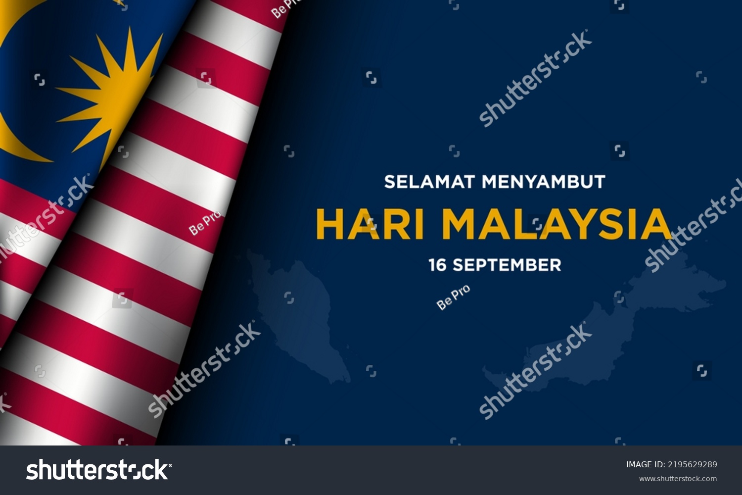 Malaysia Day Background Design Translation Happy Stock Vector (Royalty ...