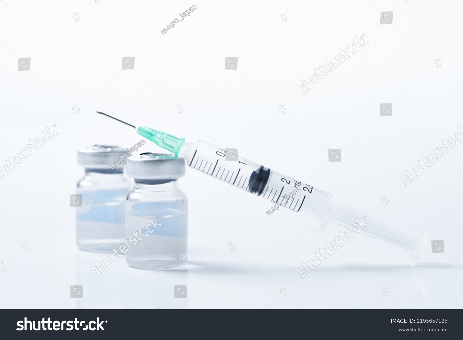 Syringe Vial Placed On White Background Stock Photo 2195657125 ...