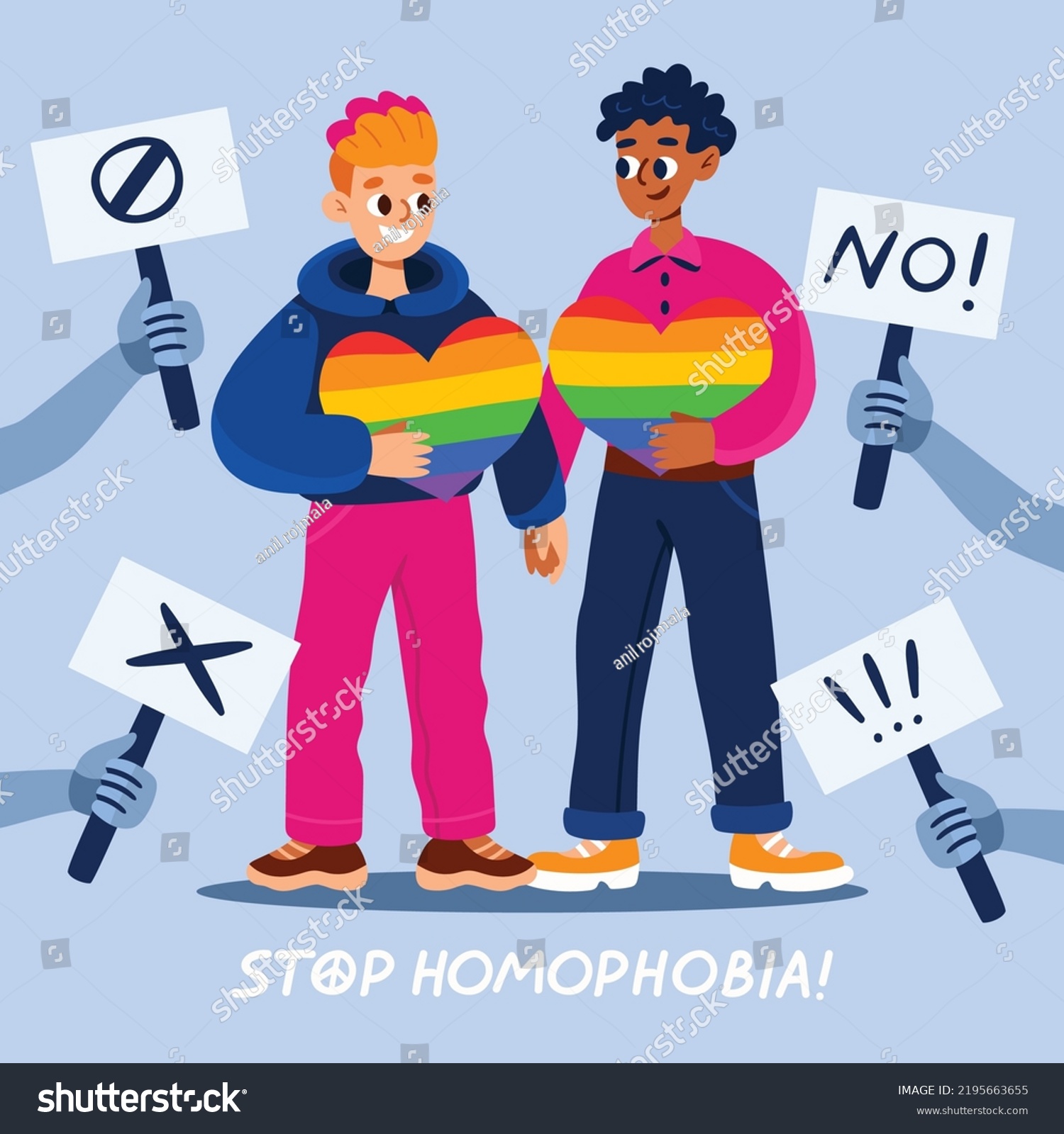 Stop Homophobia Bullying Pointing Fingers Haters Stock Vector (Royalty ...