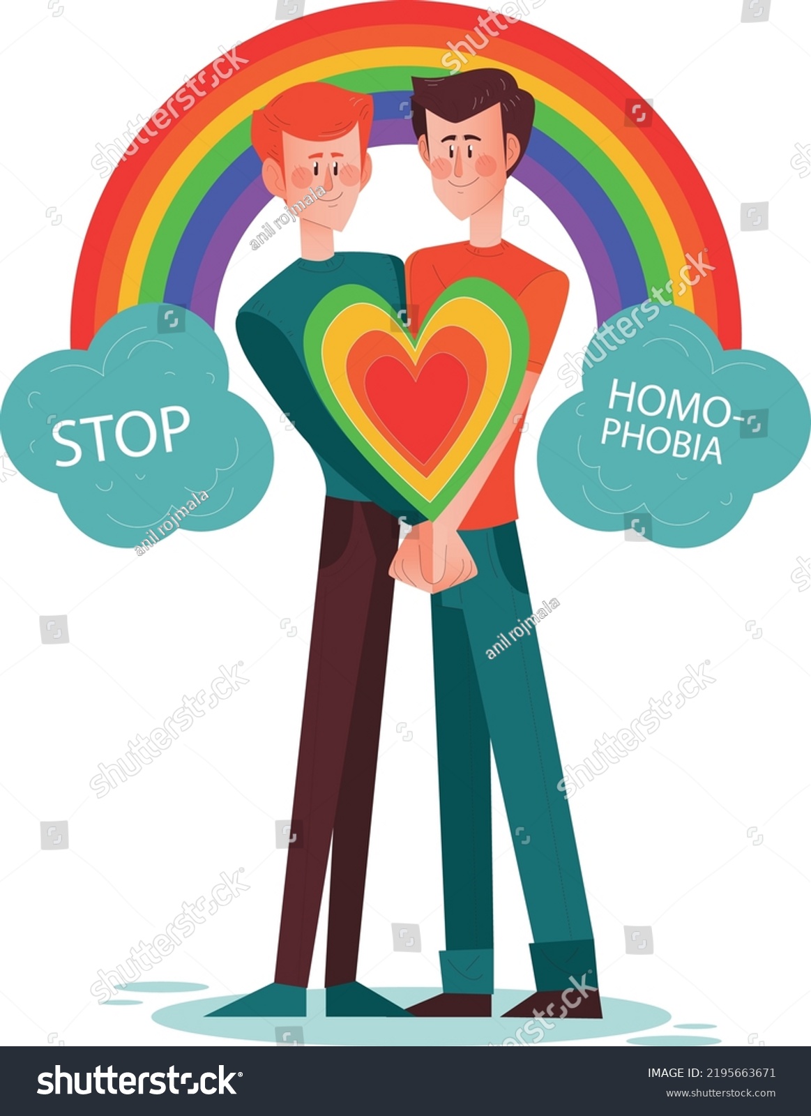 Stop Homophobia Bullying Pointing Fingers Haters Stock Vector Royalty Free 2195663671 4134