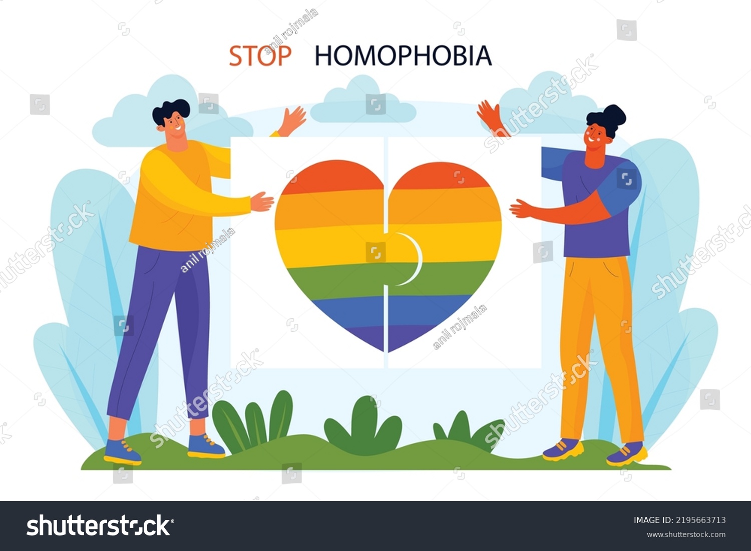 Stop Homophobia Bullying Pointing Fingers Haters Stock Vector (royalty 