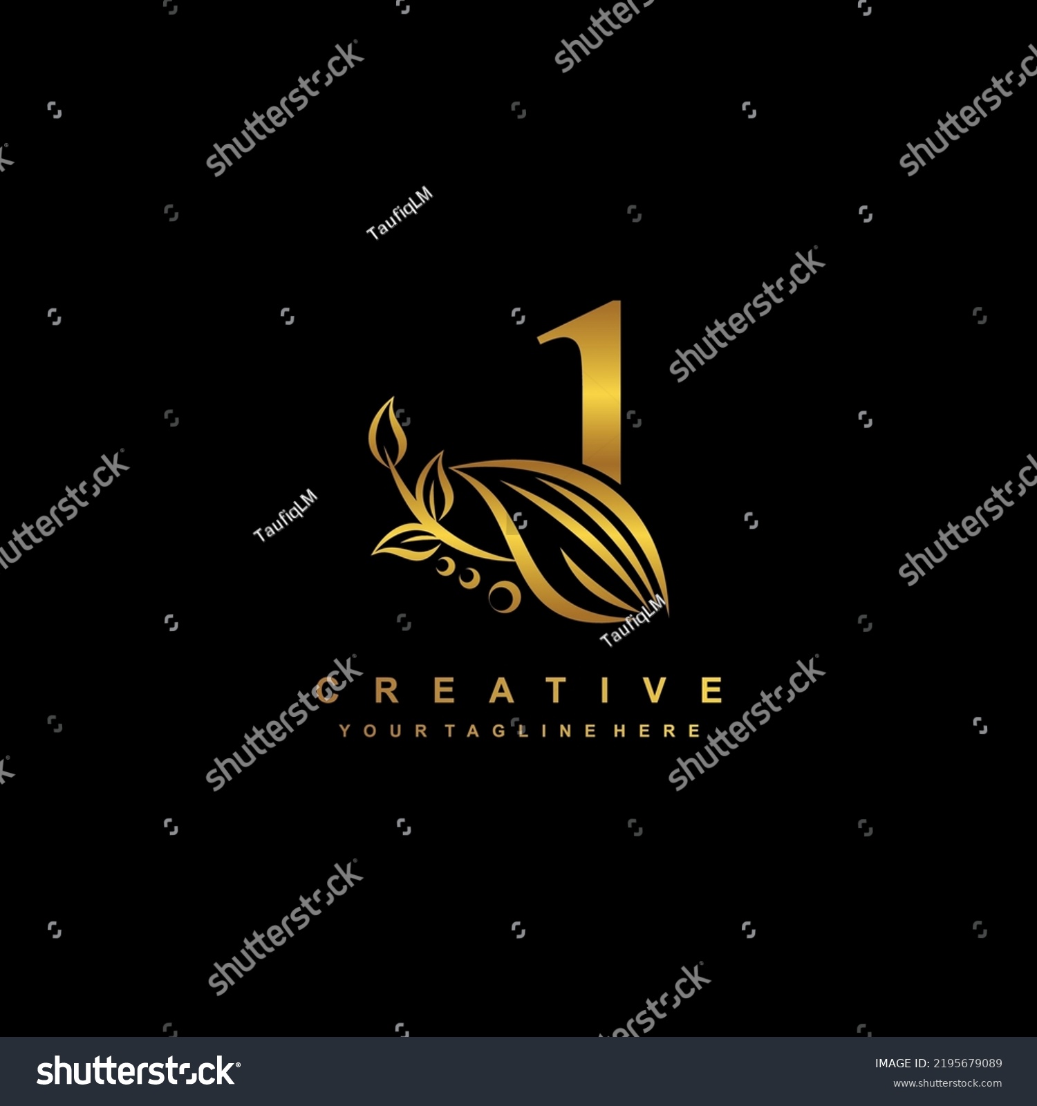 Luxury Gold Number 1 Design Template Stock Vector (Royalty Free ...