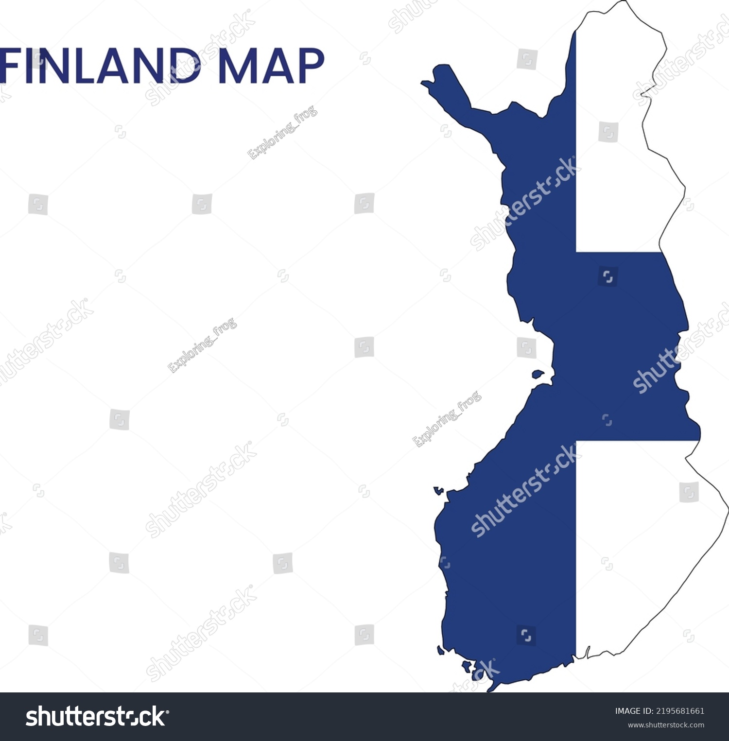 High Detailed Map Finland Outline Map Stock Vector Royalty Free   Stock Vector High Detailed Map Of Finland Outline Map Of Finland Europe 2195681661 