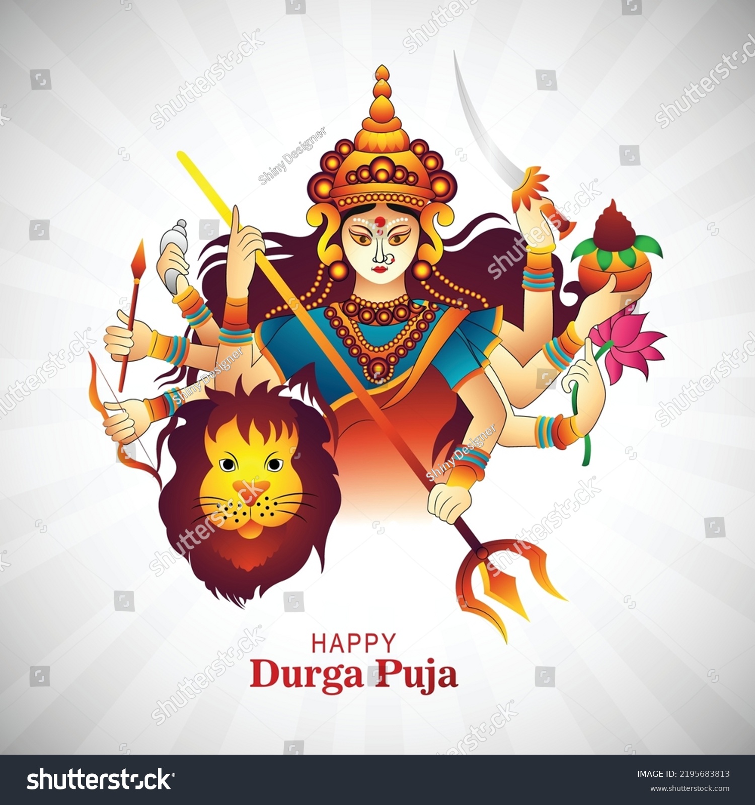 Illustration Goddess Durga Face Happy Durga Stock Vector (Royalty Free ...