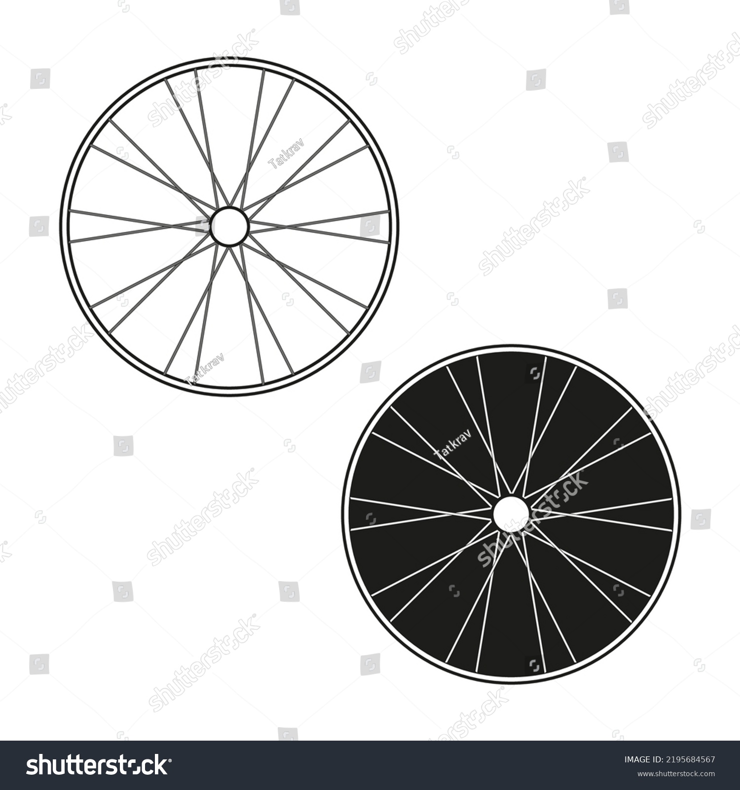 Set Black White Wheel Spokes Vector Stock Vector (Royalty Free ...