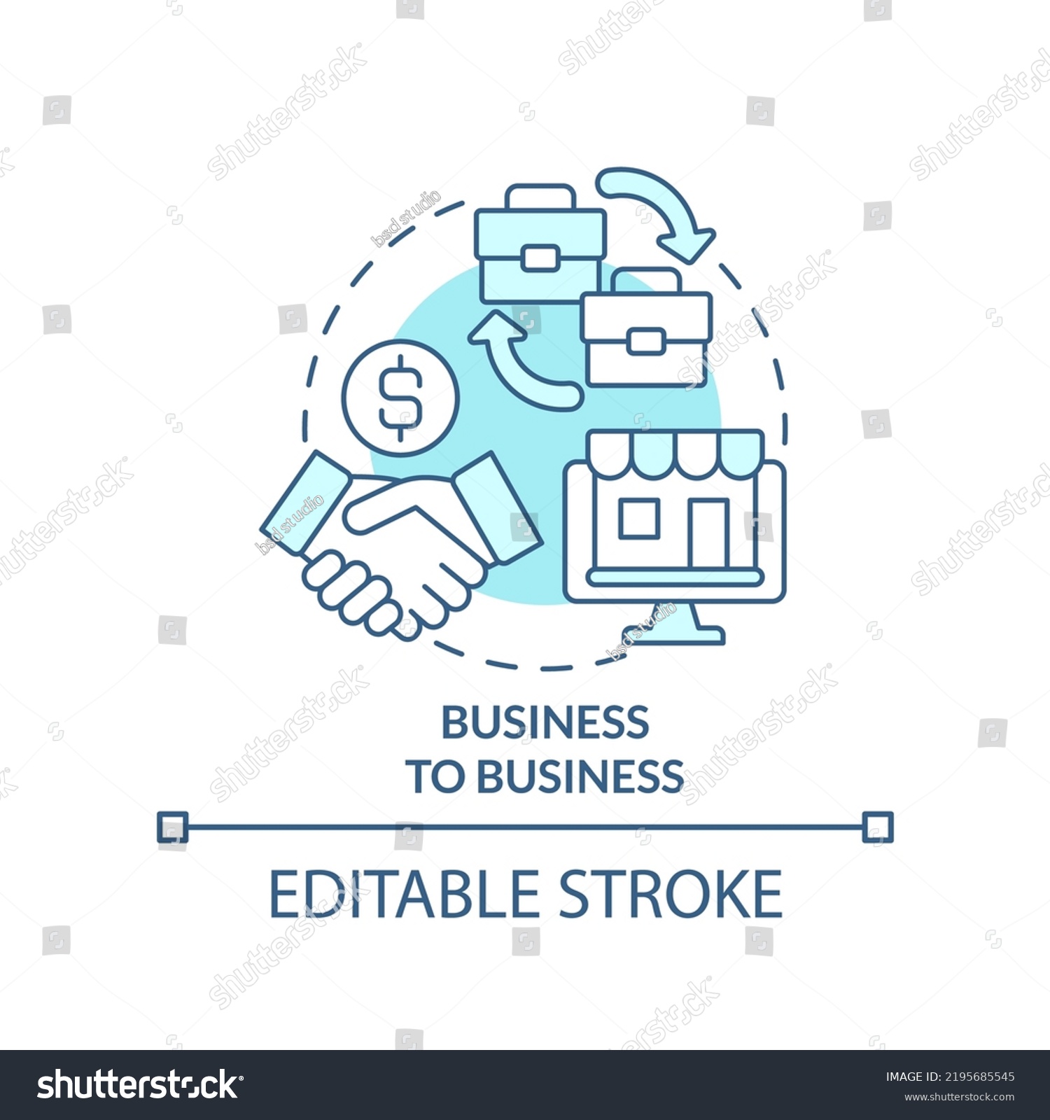 Business Business Turquoise Concept Icon B2b Stock Vector (Royalty Free ...