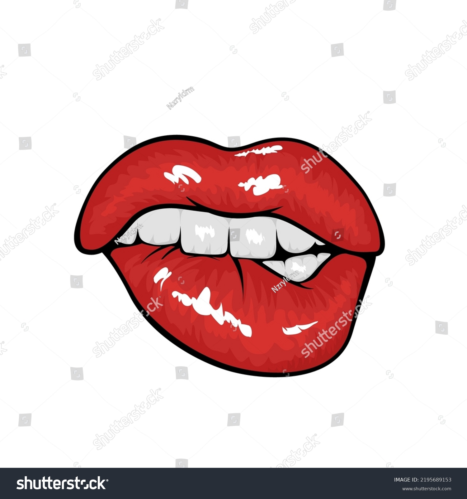 Sexy Lip Vector Icon Sexy Biting Stock Vector Royalty Free 2195689153 Shutterstock 1803