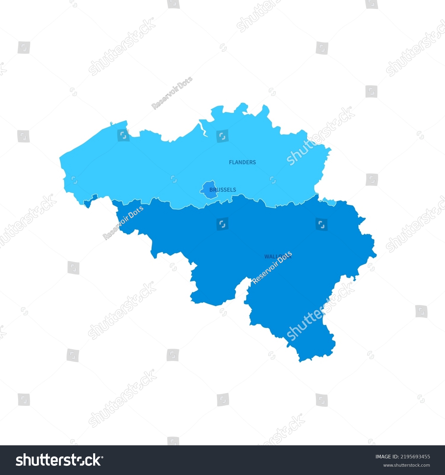 Belgium Regions Map Editable Stroke Vector Stock Vector (Royalty Free ...